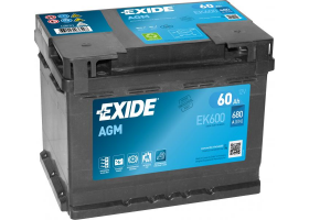 Exide Start-Stop AGM 12V 60Ah 680A EK600